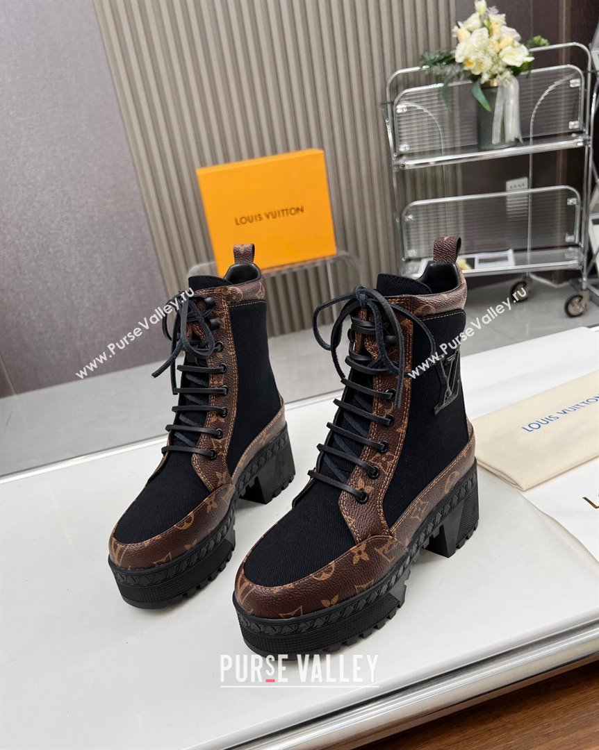 Louis Vuitton Laureate Platform Desert Ankle Boot in Monogram Canvas and Textile 2023 1AC7S9 (MD-231012121)