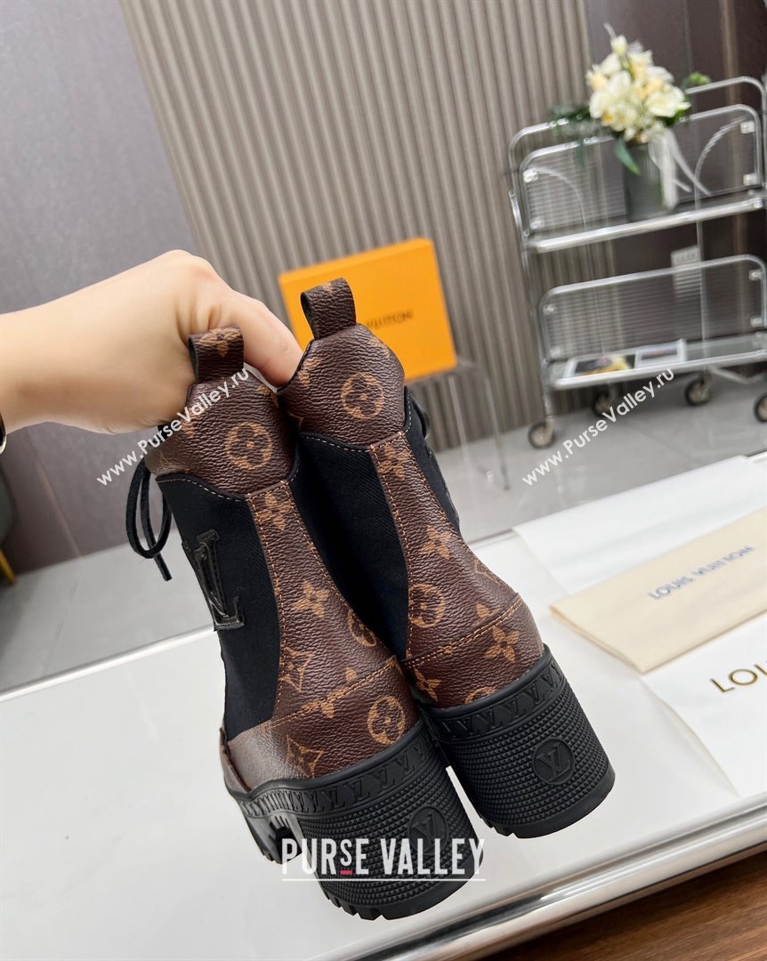 Louis Vuitton Laureate Platform Desert Ankle Boot in Monogram Canvas and Textile 2023 1AC7S9 (MD-231012121)