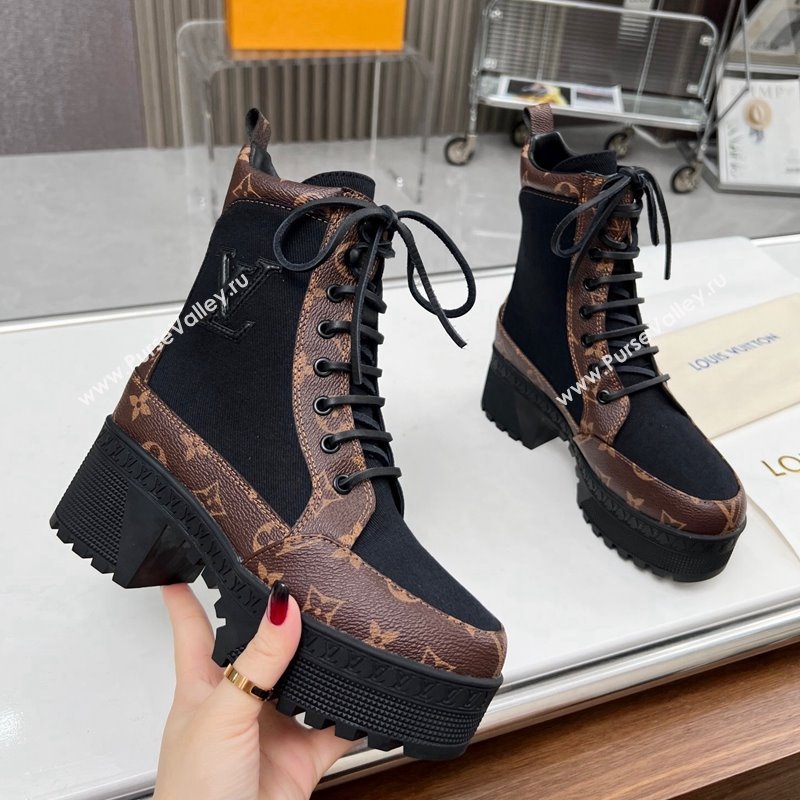 Louis Vuitton Laureate Platform Desert Ankle Boot in Monogram Canvas and Textile 2023 1AC7S9 (MD-231012121)