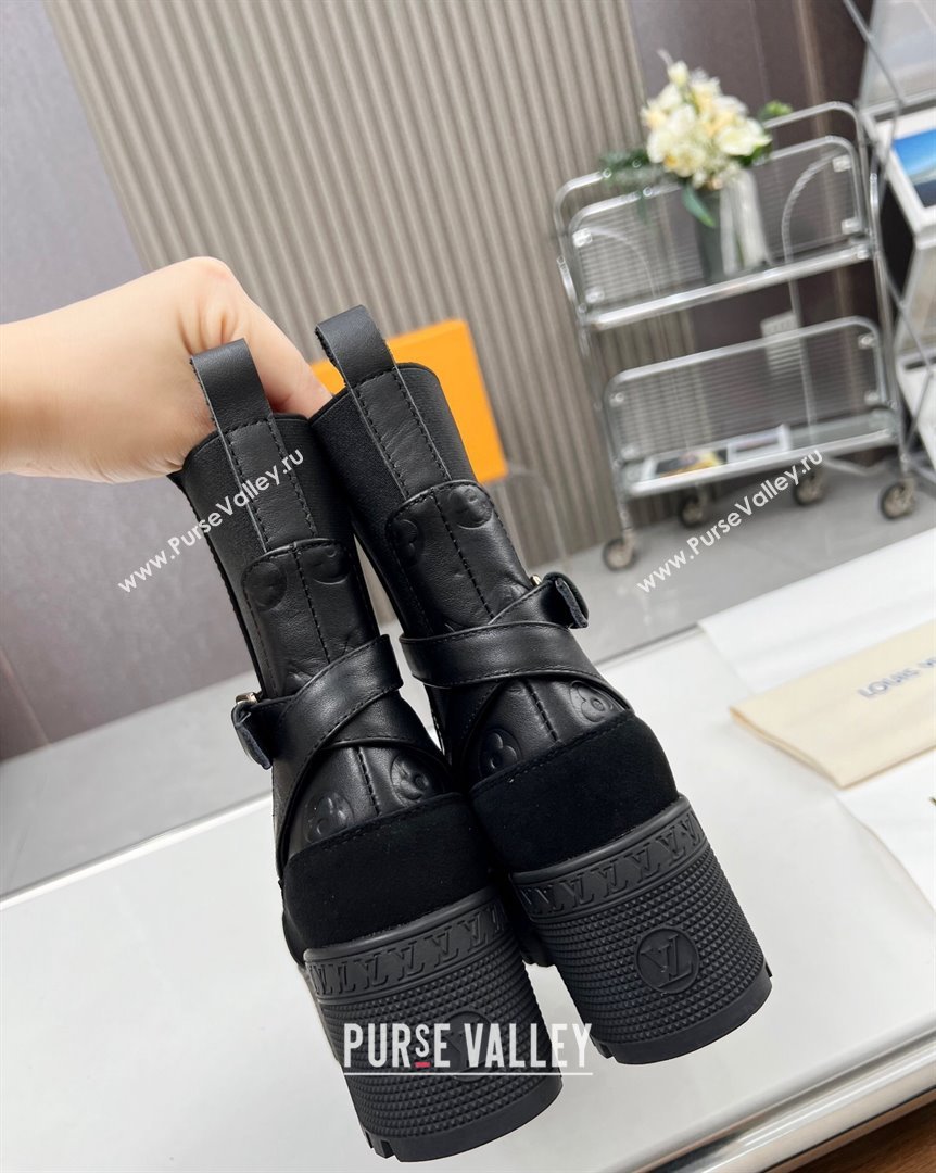 Louis Vuitton Laureate Platform Desert Ankle Boot with Buckle Strap Black 2 2023 1ACAAE (MD-231012124)
