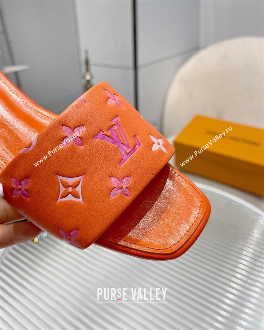 Louis Vuitton Revival Flat Slide Sandals in Monogram Leather Orange 2023 1ABPEC (MD-231012144)