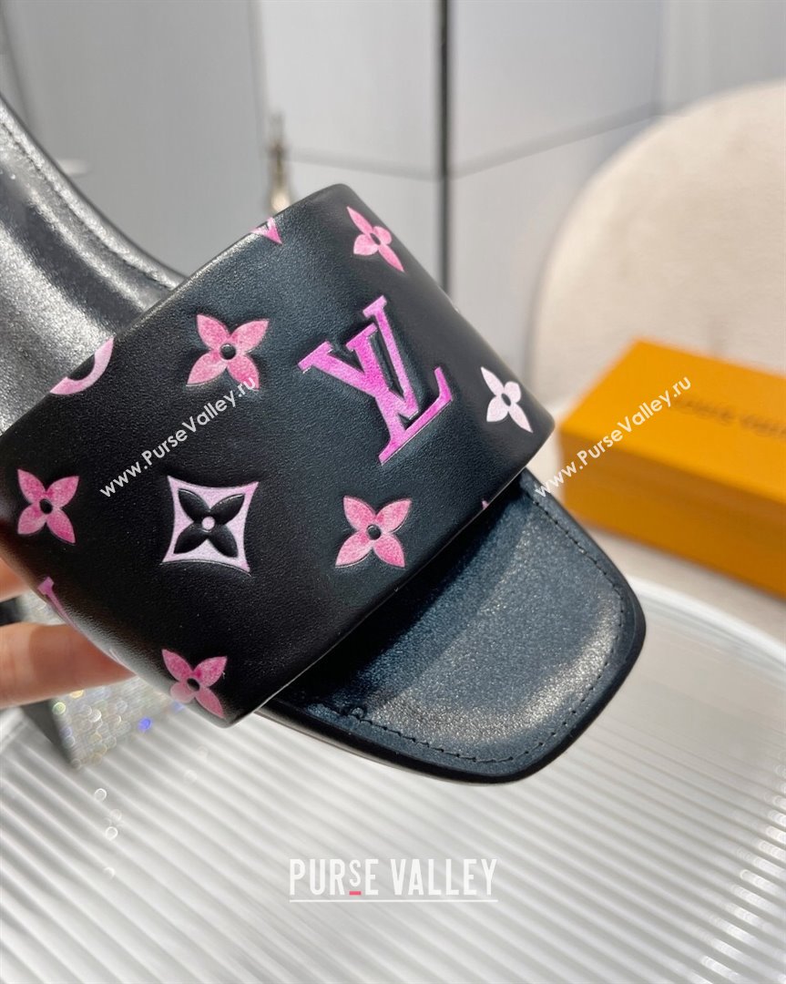 Louis Vuitton Revival Flat Slide Sandals in Monogram Leather Black 2023 1ABPEC (MD-231012147)