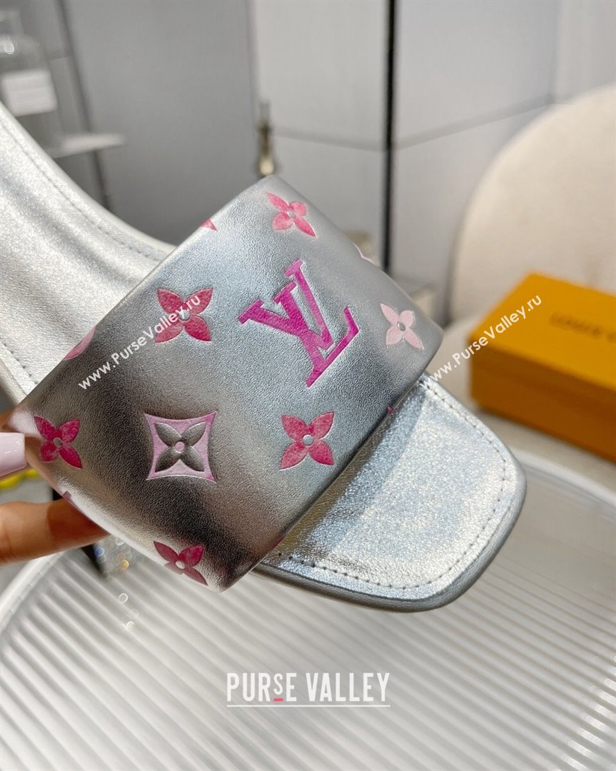 Louis Vuitton Revival Flat Slide Sandals in Monogram Leather Silver 2023 1ABPEC (MD-231012148)