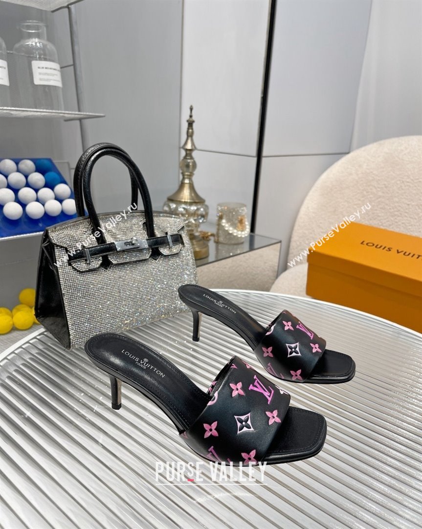 Louis Vuitton Revival Heel Slide Sandals 6.5cm in Monogram Leather Black 2023 1ABPEC (MD-231012153)