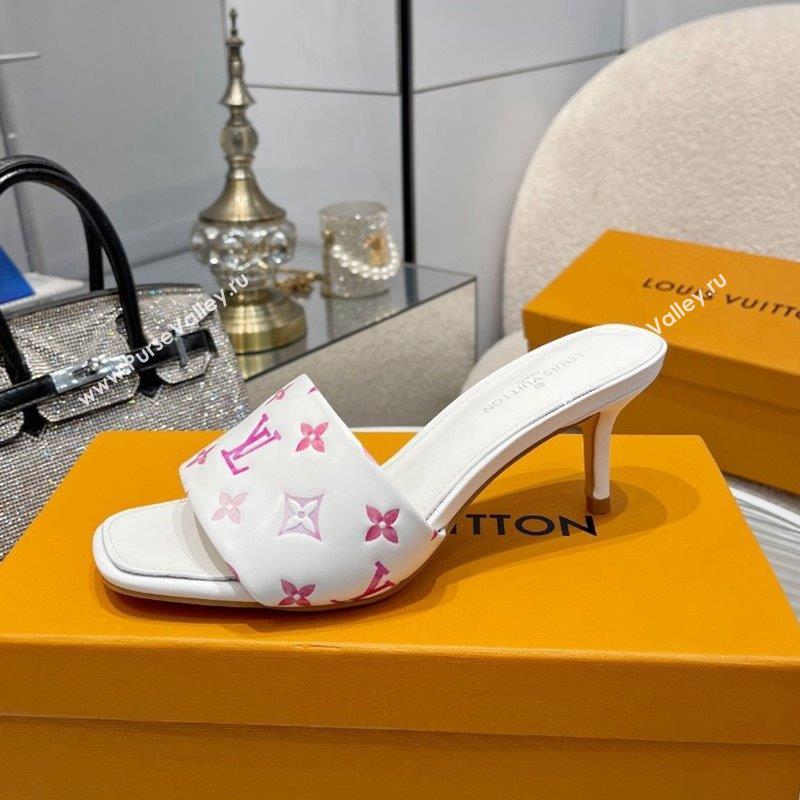 Louis Vuitton Revival Heel Slide Sandals 6.5cm in Monogram Leather White 2023 1ABPEC (MD-231012154)