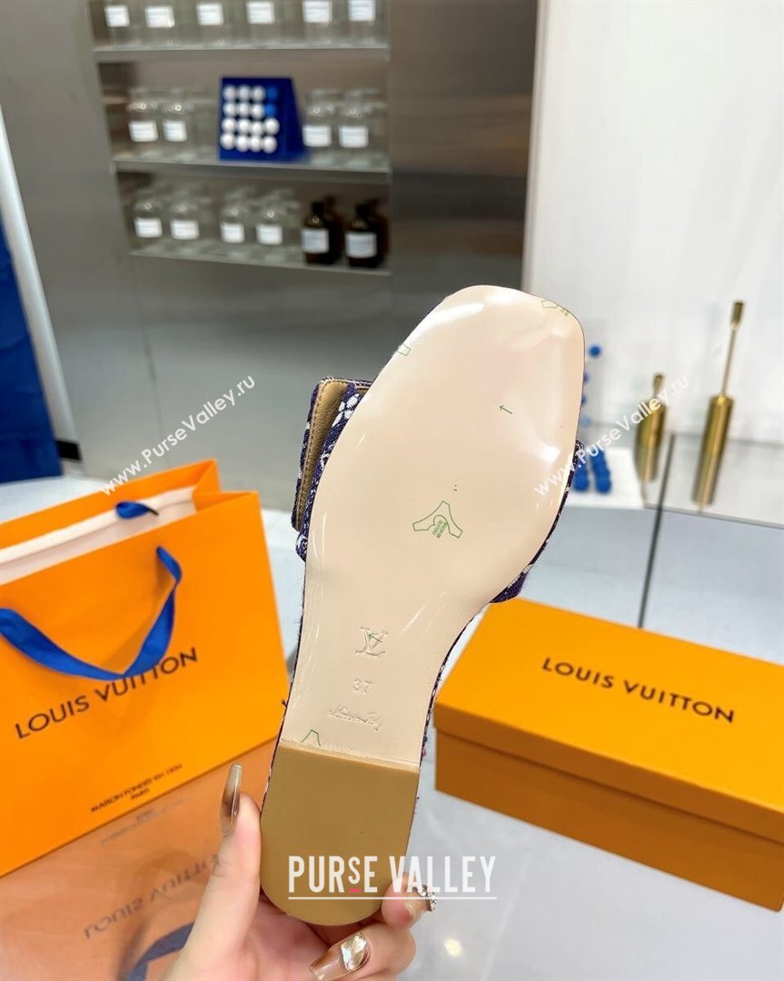 Louis Vuitton Shake Flat Slide Sandals in Monogram Textile and Crystals Purple 2 2023 (MD-231012157)