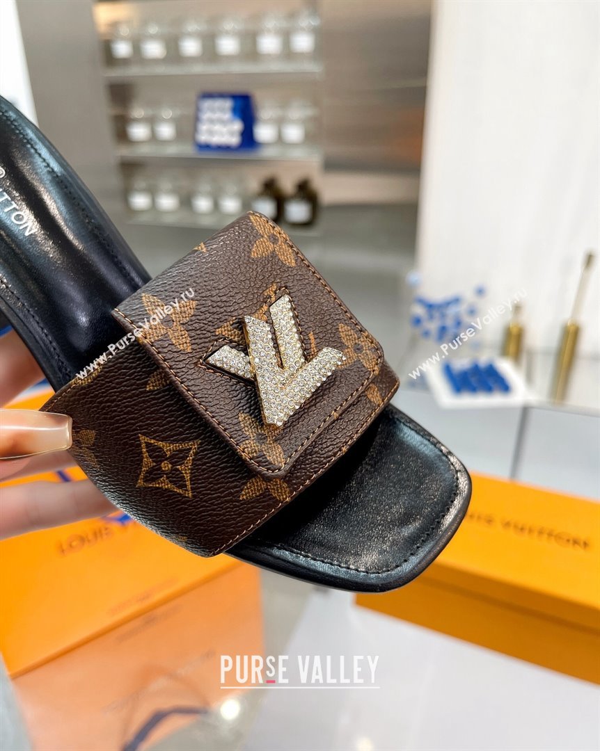 Louis Vuitton Monogram Canvas Heel Slide Sandals with Foldover Crystals LV 2 2023 (MD-231013014)