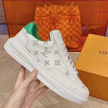 Louis Vuitton Mens Beverly Hills Sneakers in Monogram Printed Leather Green 2023 (MD-231025133)