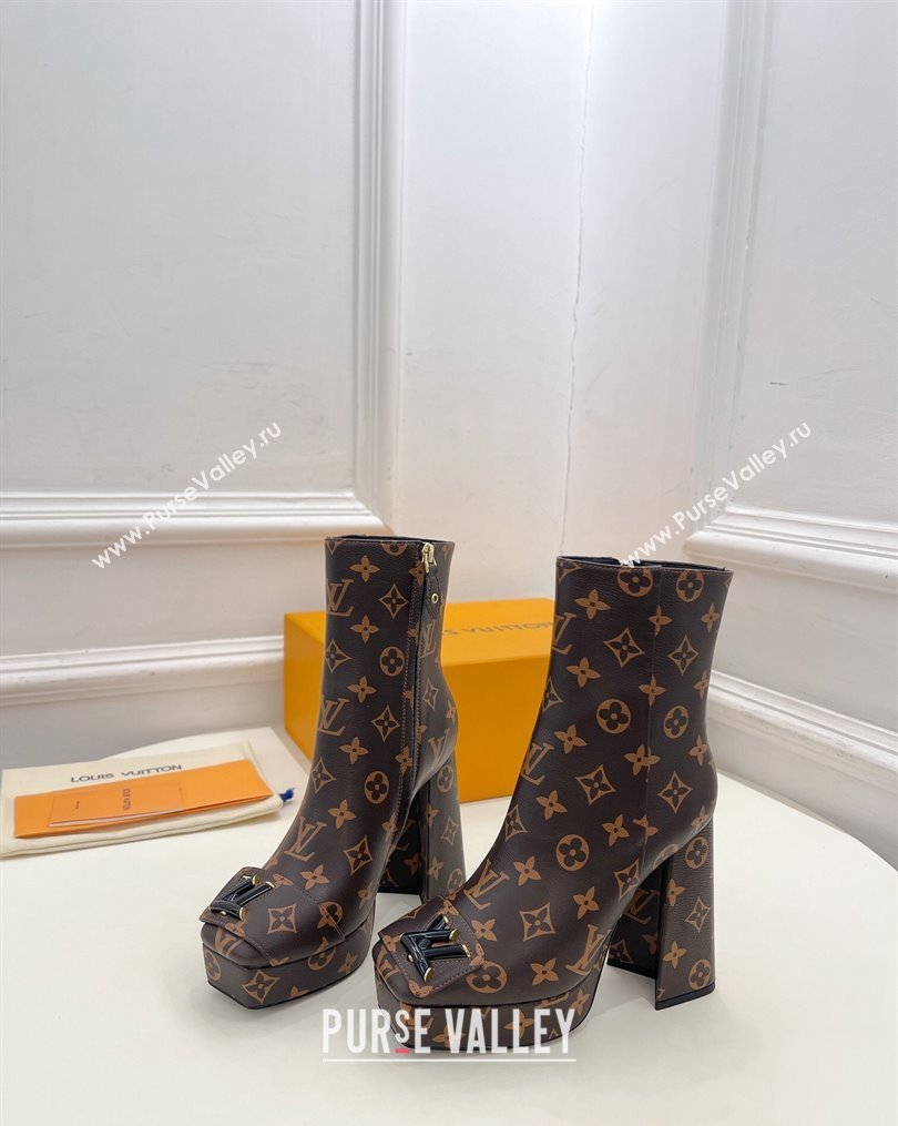 Louis Vuitton Shake Platform Ankle Boots 12cm in Monogram Canvas 2023 1ABUK6 (MD-231026007)