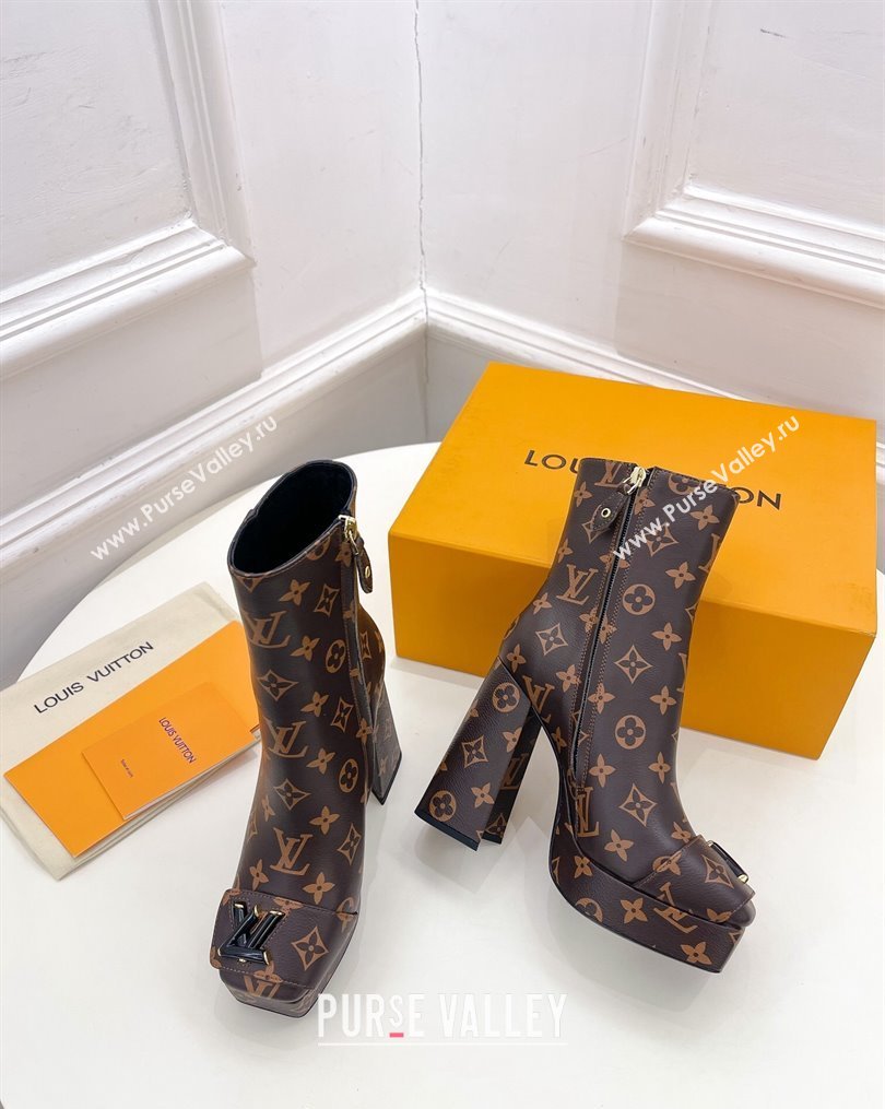 Louis Vuitton Shake Platform Ankle Boots 12cm in Monogram Canvas 2023 1ABUK6 (MD-231026007)