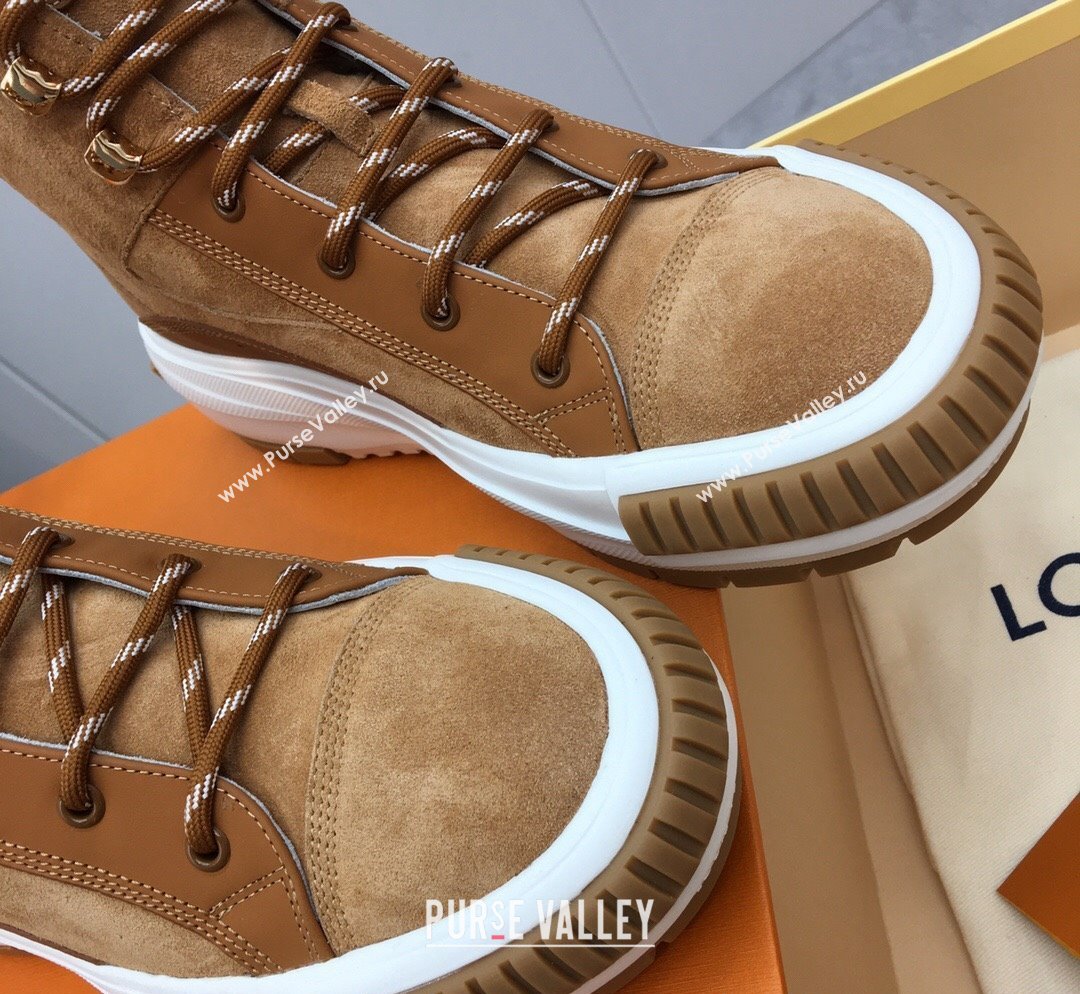 Louis Vuitton Suede and Wool Sneakers Boots Brown 2023 LV10261 (MD-231026016)