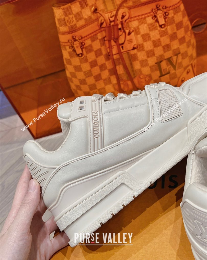 Louis Vuitton LV Trainer Sneakers in Calf Leather White 2023 LV10252 (MD-231025130)