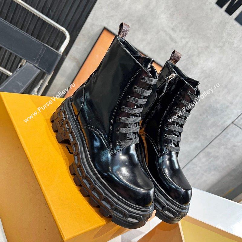 Louis VuittonLV Record Ranger Ankle Boots in Shiny Leather Black 2023 1AC7YI (MD-231104018)