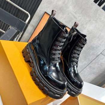 Louis VuittonLV Record Ranger Ankle Boots in Shiny Leather Black 2023 1AC7YI (MD-231104018)