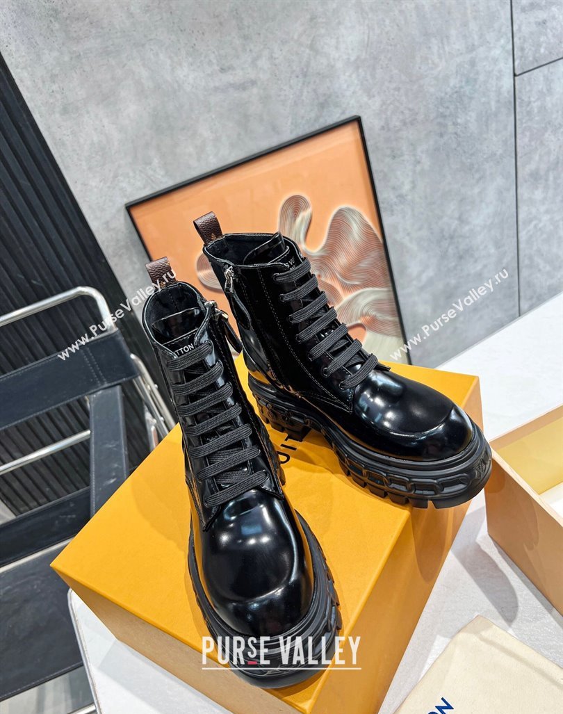 Louis VuittonLV Record Ranger Ankle Boots in Shiny Leather Black 2023 1AC7YI (MD-231104018)