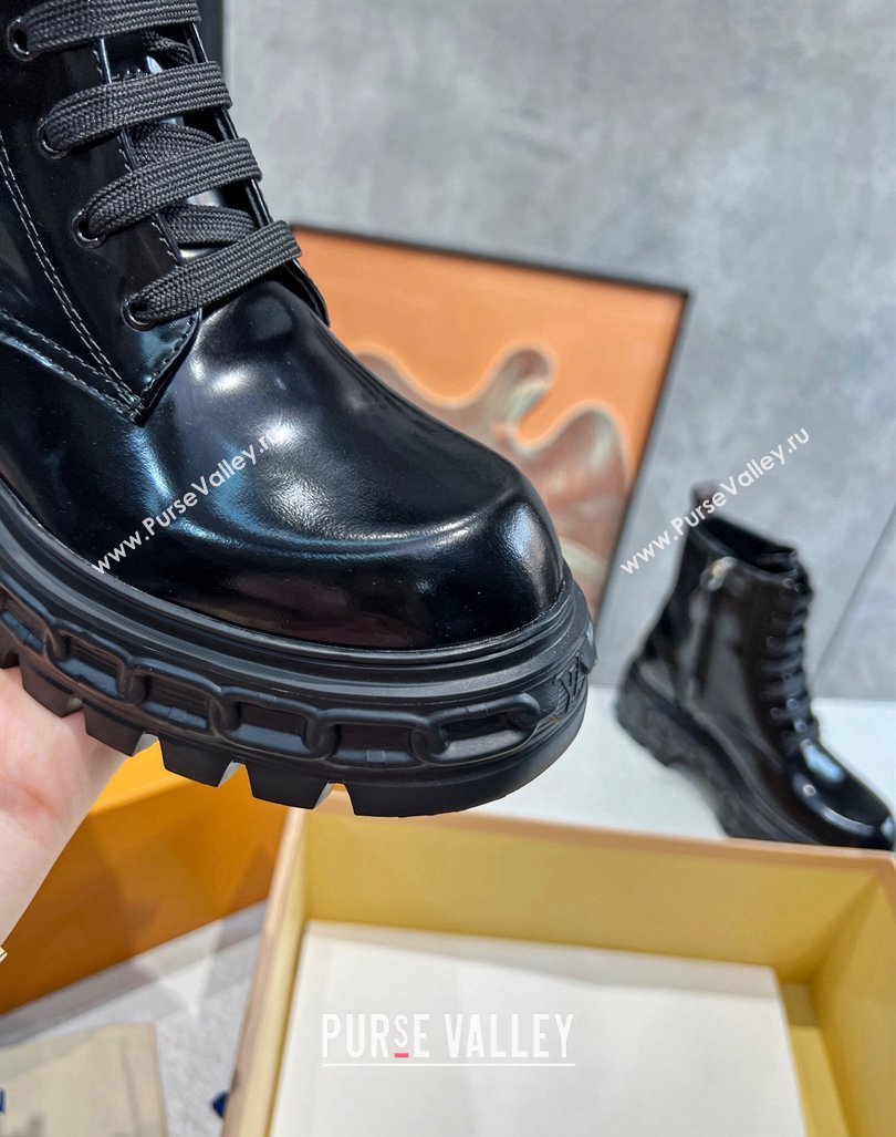 Louis VuittonLV Record Ranger Ankle Boots in Shiny Leather Black 2023 1AC7YI (MD-231104018)