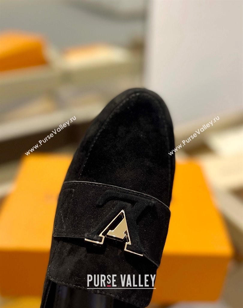 Louis Vuitton LV Capri Mules Flat in Suede Black 2023 1AC9C9 (MD-231104005)