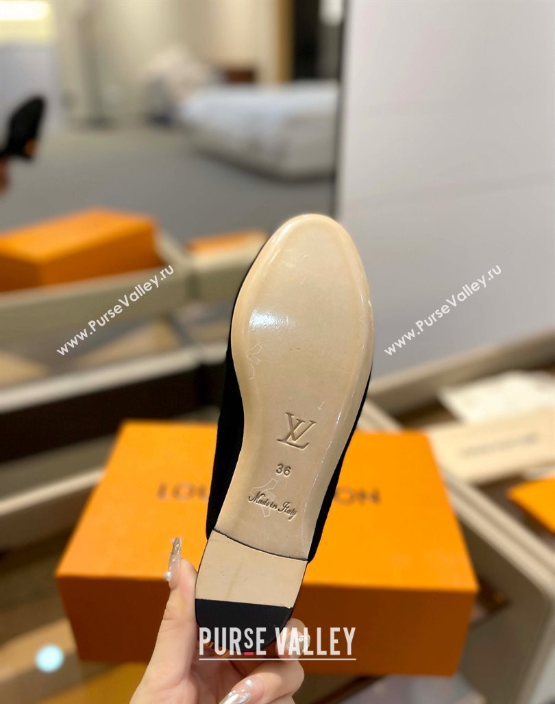 Louis Vuitton LV Capri Mules Flat in Suede Black 2023 1AC9C9 (MD-231104005)