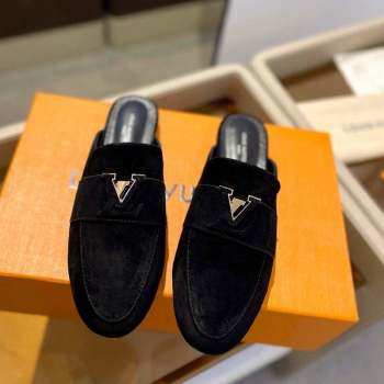 Louis Vuitton LV Capri Mules Flat in Suede Black 2023 1AC9C9 (MD-231104005)