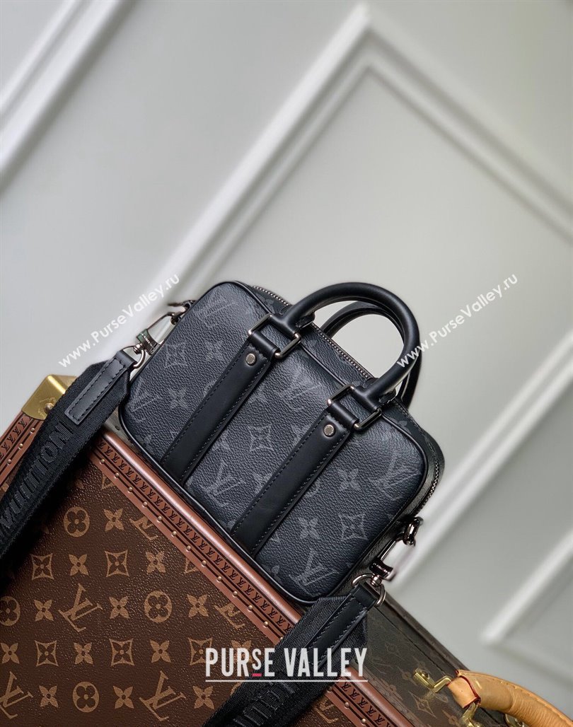 Louis Vuitton Nano Porte Documents Voyage Mini Bag M82770 Black Monogram Eclipse Canvas 2023 (KI-231113023)