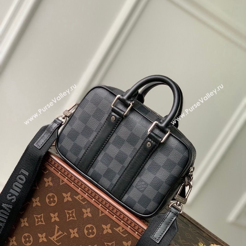 Louis Vuitton Nano Porte Documents Voyage Mini Bag M82770 Black Damier Graphite Canvas 2023 (KI-231113025)