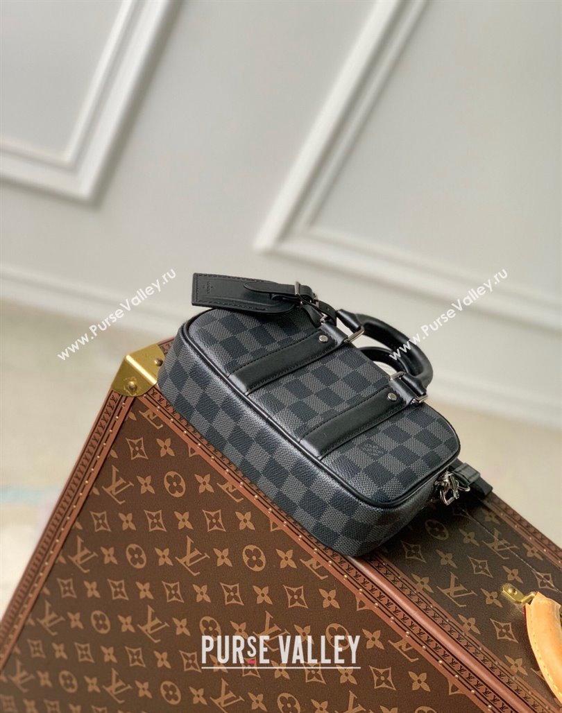 Louis Vuitton Nano Porte Documents Voyage Mini Bag M82770 Black Damier Graphite Canvas 2023 (KI-231113025)