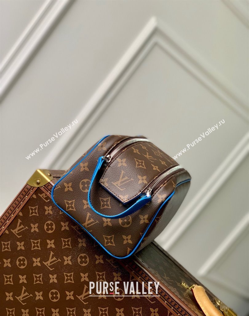 Louis Vuitton Dopp Kit Toilet Pouch in Monogram Macassar Canvas M46763 Blue 2023 (KI-231113027)