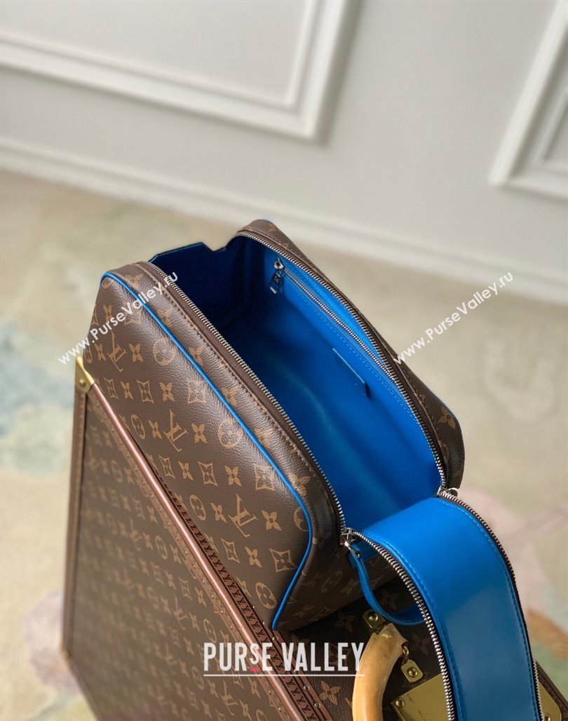 Louis Vuitton Dopp Kit Toilet Pouch in Monogram Macassar Canvas M46763 Blue 2023 (KI-231113027)