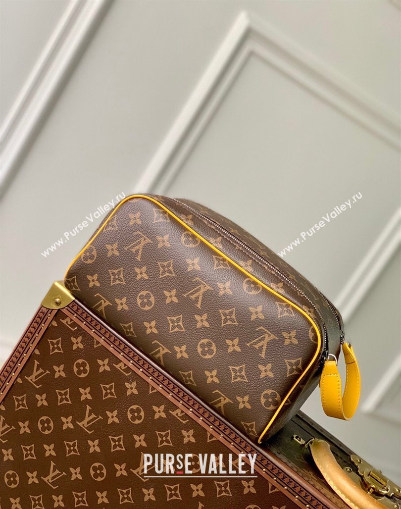 Louis Vuitton Dopp Kit Toilet Pouch in Monogram Macassar Canvas M46764 Yellow 2023 (KI-231113026)