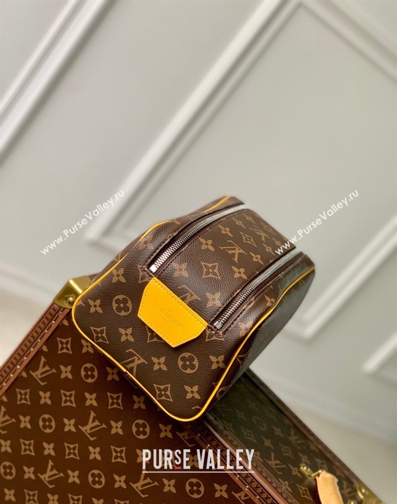 Louis Vuitton Dopp Kit Toilet Pouch in Monogram Macassar Canvas M46764 Yellow 2023 (KI-231113026)