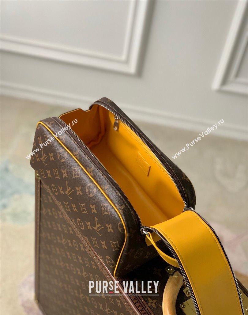 Louis Vuitton Dopp Kit Toilet Pouch in Monogram Macassar Canvas M46764 Yellow 2023 (KI-231113026)