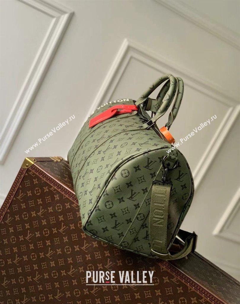 Louis Vuitton Keepall Bandouliere 45 Travel Bag in Monogram Canvas M23962 Khaki Green 2023 (KI-231113032)