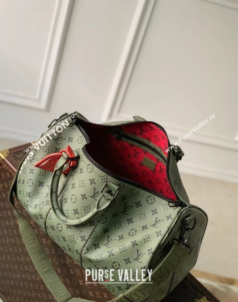 Louis Vuitton Keepall Bandouliere 45 Travel Bag in Monogram Canvas M23962 Khaki Green 2023 (KI-231113032)