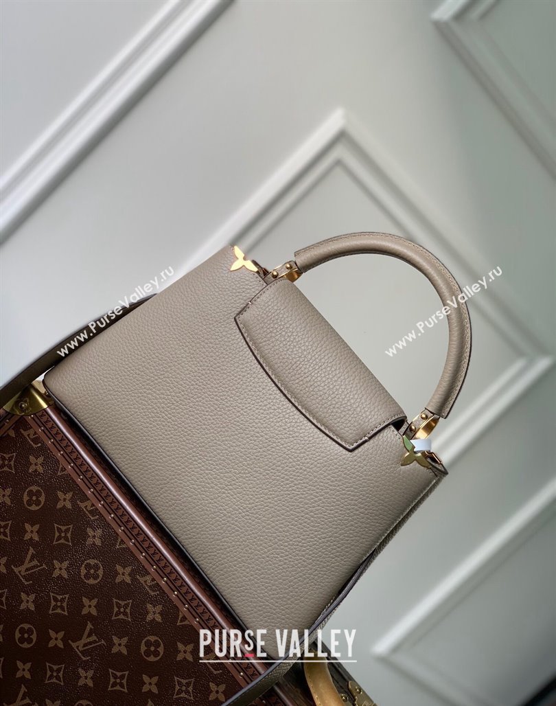 Louis Vuitton Capucines Flower Crown MM Bag in Taurillon Leather M24567 Grey 2024 (KI-240218021)