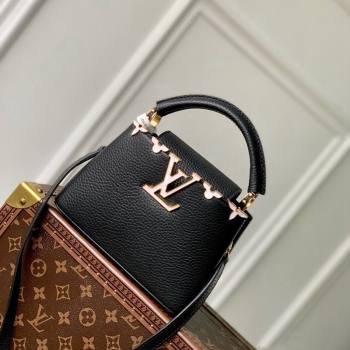 Louis Vuitton Capucines Flower Crown Mini Bag in Taurillon Leather M23263 Black 2024 (KI-240218024)