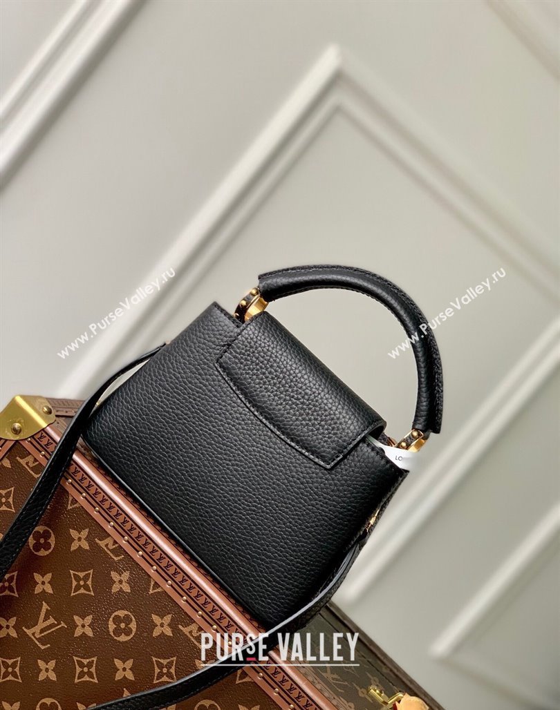 Louis Vuitton Capucines Flower Crown Mini Bag in Taurillon Leather M23263 Black 2024 (KI-240218024)