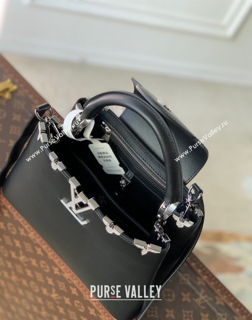 Louis Vuitton Capucines Flower Crown BB Bag in Taurillon Leather M51783 Black 2024 (KI-240218029)