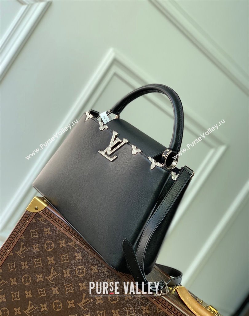 Louis Vuitton Capucines Flower Crown MM Bag in Calf Leather M51783 Black 2024 (KI-240218028)