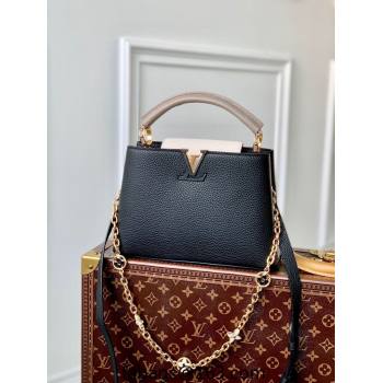 Louis Vuitton Capucines BB Bag with Flower Chain in Taurillon Leather M20708 Black 2024 (KI-240218031)