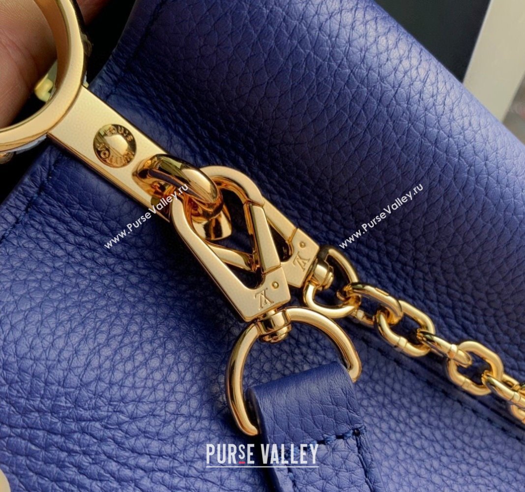 Louis Vuitton Capucines Mini Bag with Flower Chain in Taurillon Leather M20844 Blue 2024 (KI-240218033)