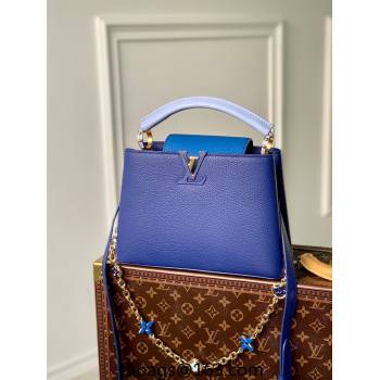 Louis Vuitton Capucines BB Bag with Flower Chain in Taurillon Leather M20844 Blue 2024 (KI-240218034)