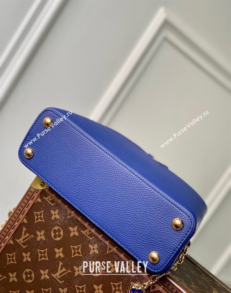 Louis Vuitton Capucines BB Bag with Flower Chain in Taurillon Leather M20844 Blue 2024 (KI-240218034)