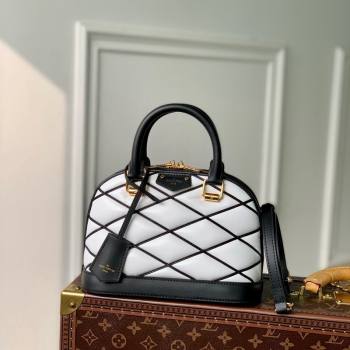 Louis Vuitton Alma BB Bag in Quilted Lambskin M23761 White/Black 2024 (KI-240218036)