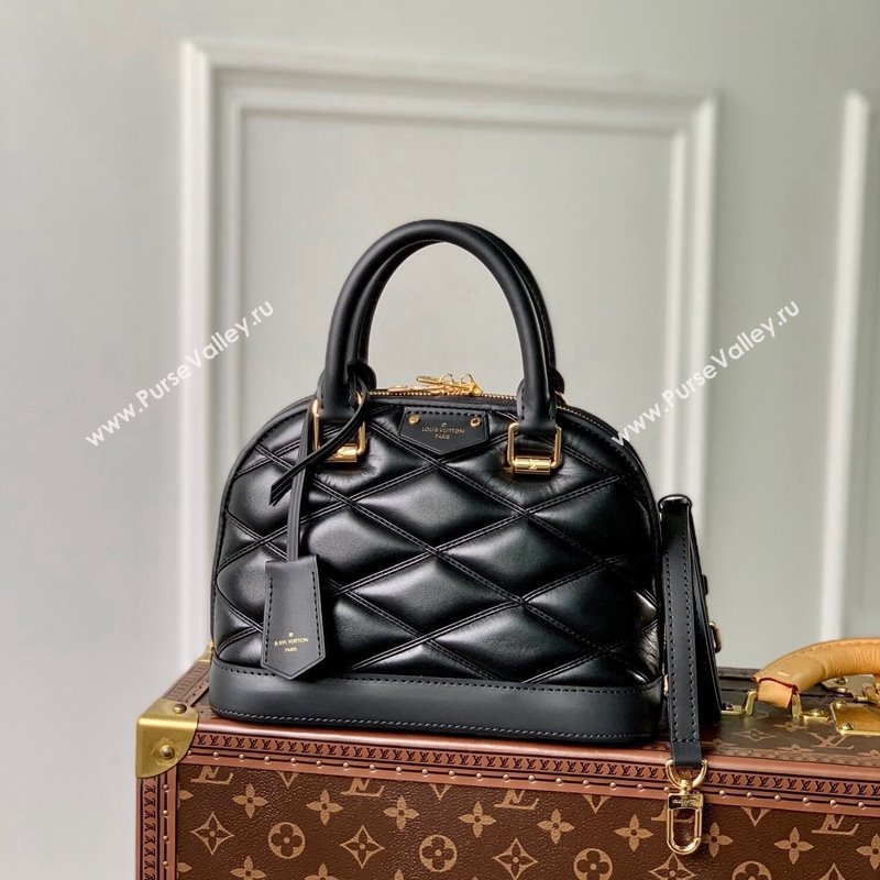 Louis Vuitton Alma BB Bag in Quilted Lambskin M83048 Black 2024 (KI-240218037)