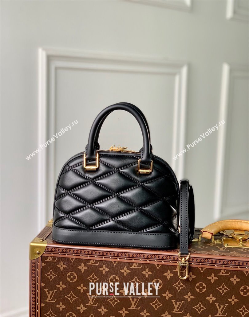 Louis Vuitton Alma BB Bag in Quilted Lambskin M83048 Black 2024 (KI-240218037)