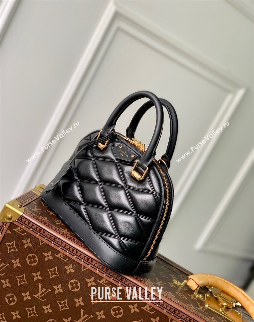 Louis Vuitton Alma BB Bag in Quilted Lambskin M83048 Black 2024 (KI-240218037)