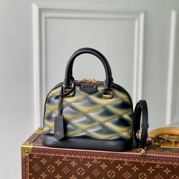 Louis Vuitton Alma BB Bag in Quilted Lambskin M23576 Black/Beige 2024 (KI-240218038)