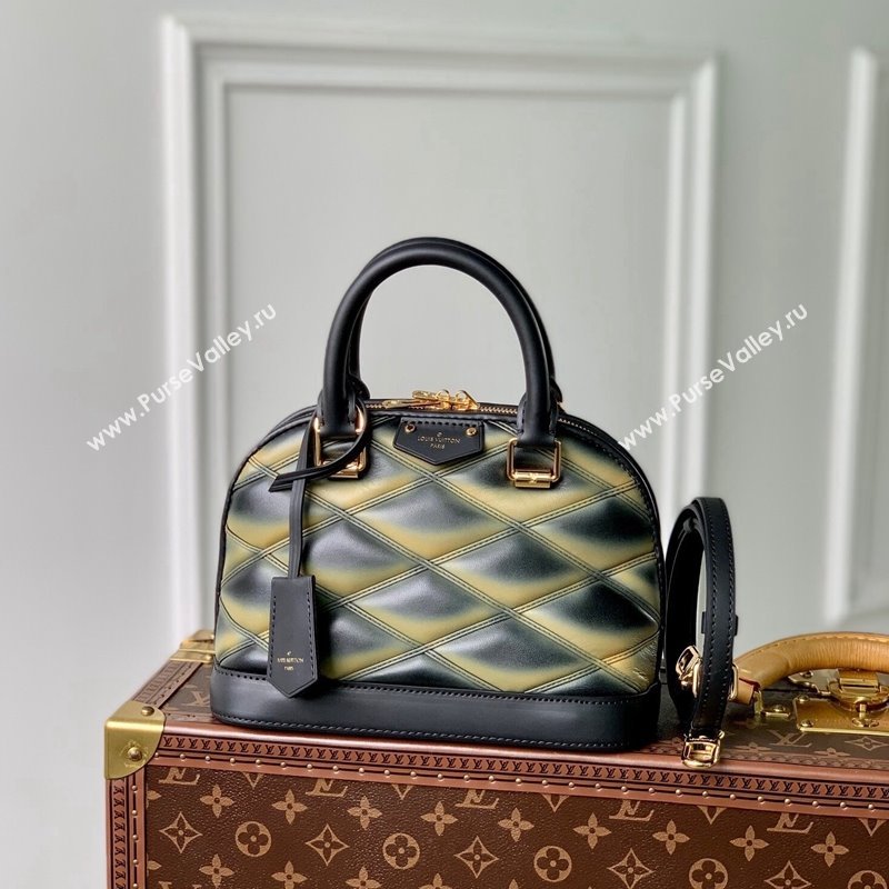 Louis Vuitton Alma BB Bag in Quilted Lambskin M23576 Black/Beige 2024 (KI-240218038)