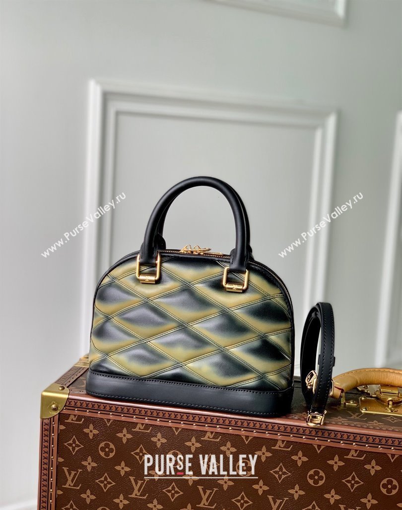 Louis Vuitton Alma BB Bag in Quilted Lambskin M23576 Black/Beige 2024 (KI-240218038)