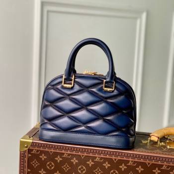 Louis Vuitton Alma BB Bag in Quilted Lambskin M23666 Navy Blue 2024 (KI-240218039)